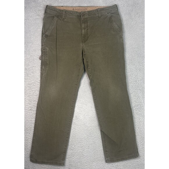 Legendary Outfitters Canvas Pant Men's 38x32 Relaxed Fit Green Cargo Work - Picture 1 of 10